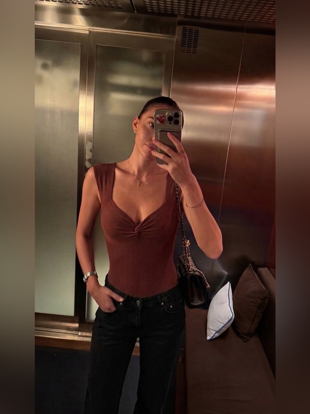 Zara Chocolate Brown Bodysuit